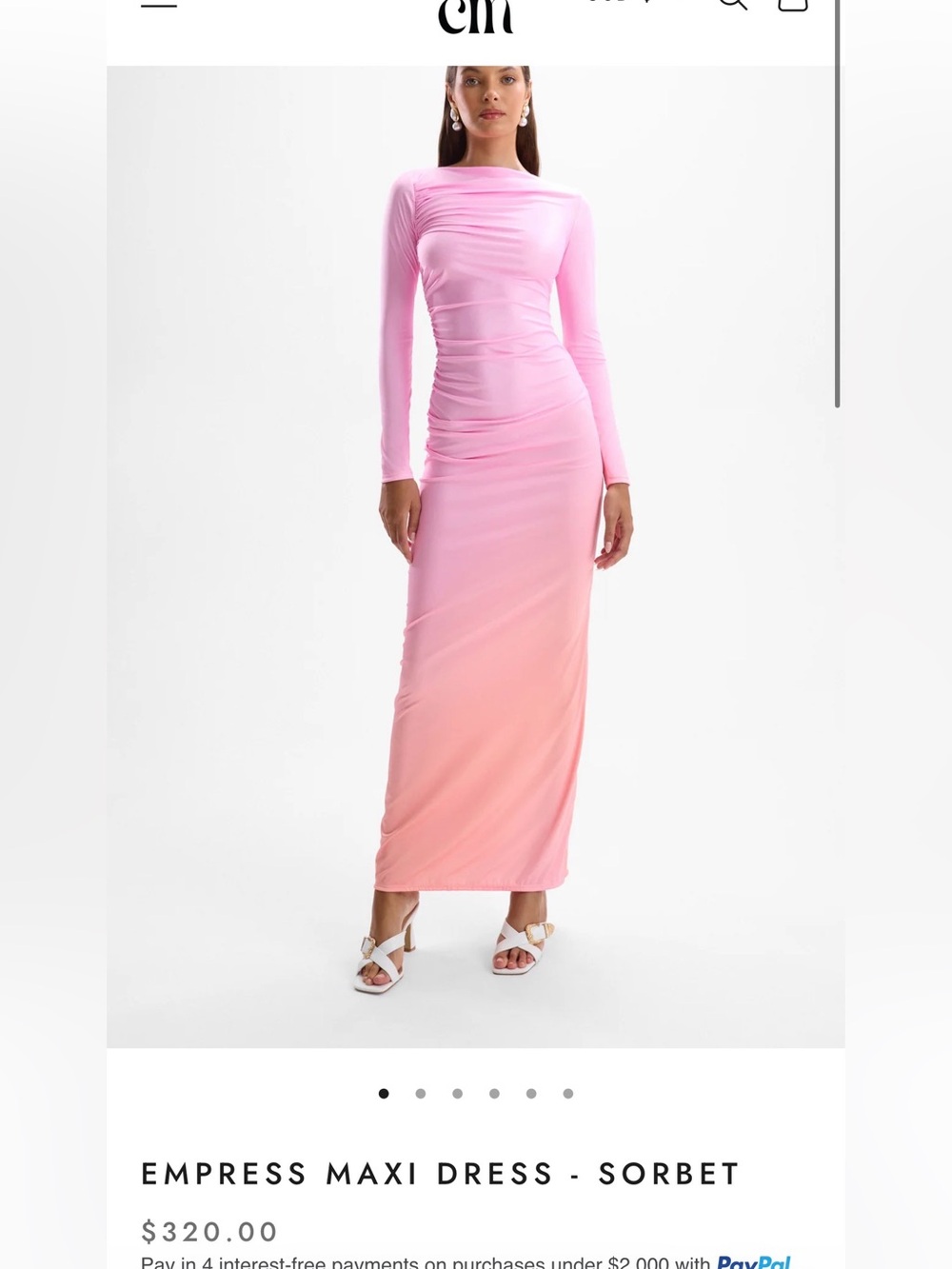 Empress Maxi Dress in Sorbet Pink-Orange